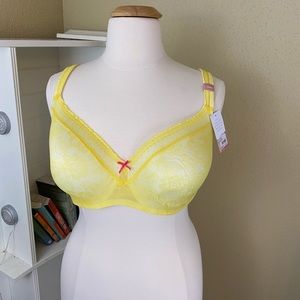 Cacique 42DDD Lightly-lined Balconette Bra Yellow